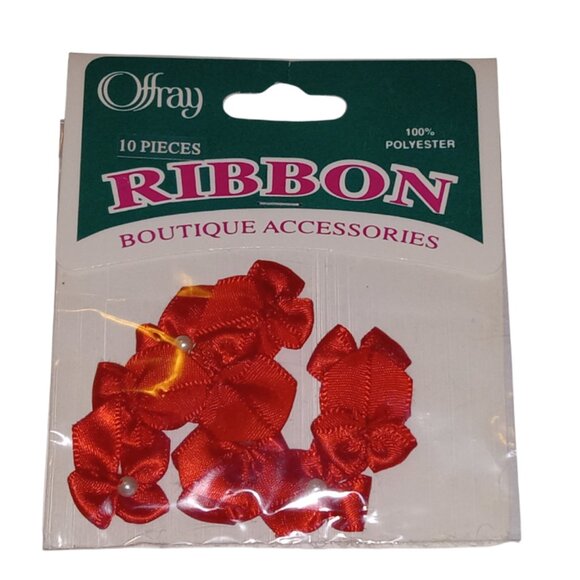 🎯 Vintage Offray Mini Red Bows for Crafting, 10 Pcs. Ribbon Polyester Bows - Picture 9 of 11